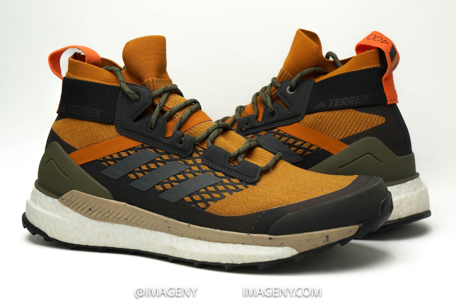 ADIDAS TERREX FREE HIKER USED SIZE 8.5 MESA ORANGE BLACK EE6168