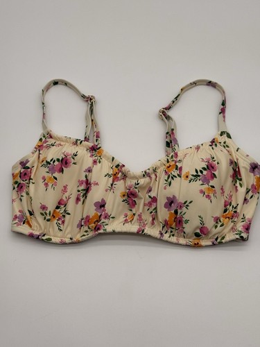 Shade & Shore Women’s Floral Underwire Bikini Top Size 34D NWT Swimwear