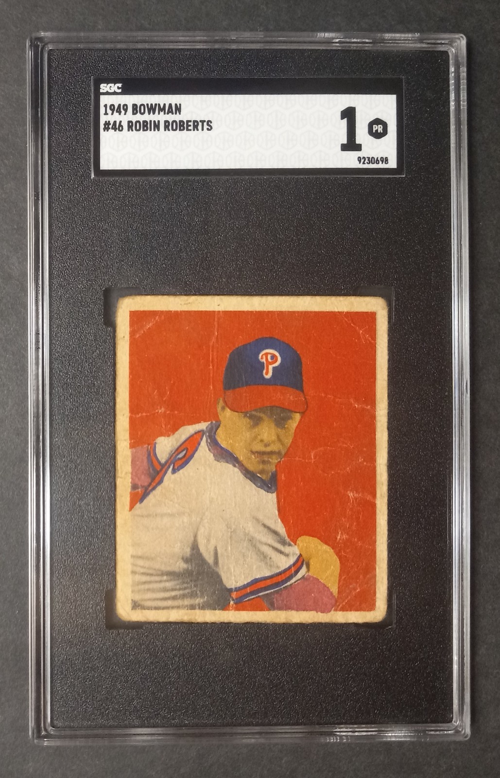 1949 Bowman - #46 Robin Roberts - Rookie - HOF - SGC 1 PR