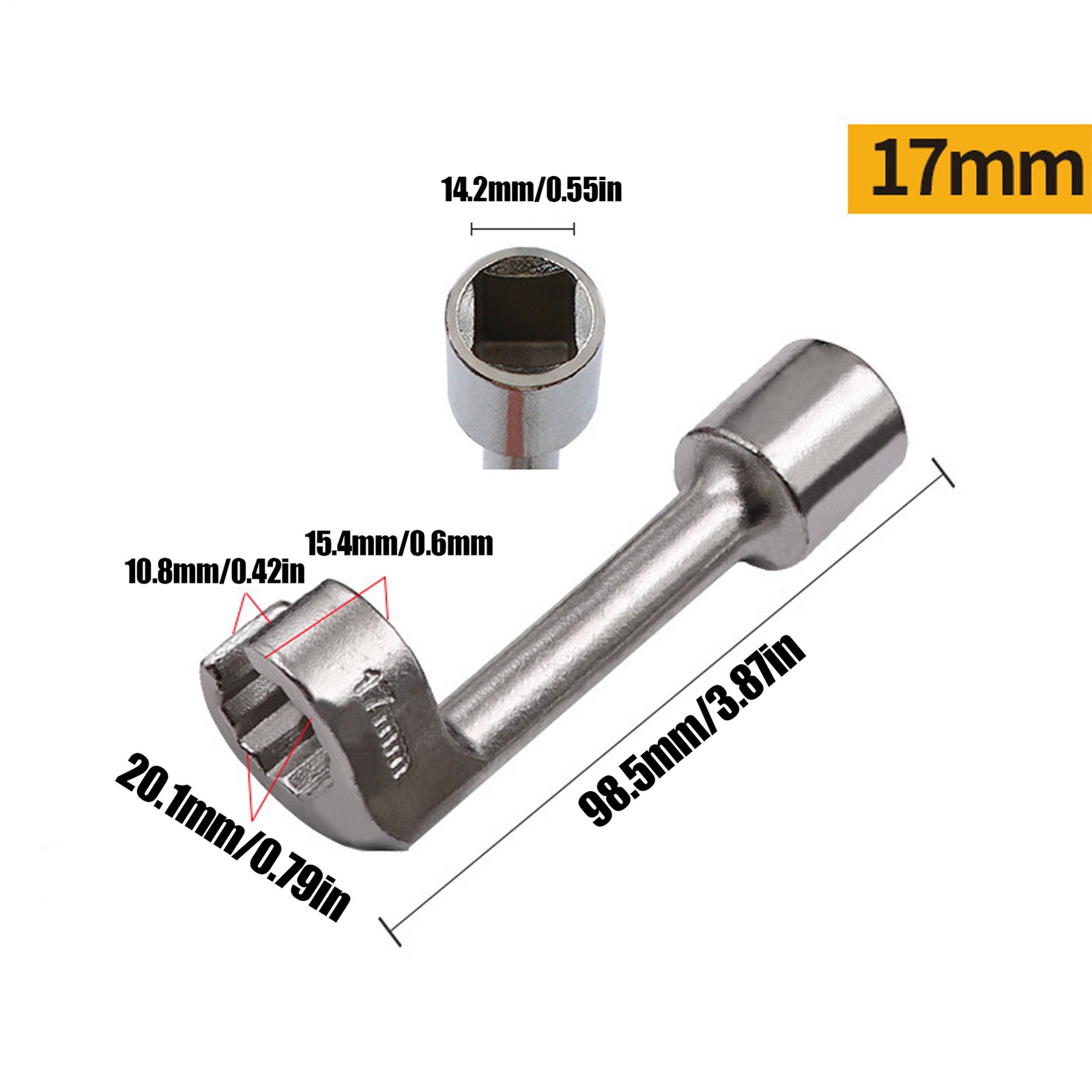 L-Type Open Ended Ring Diesel Fuel Injector Line Socket Wrench Set 12-19mm thumbnail 10