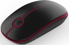 Wireless Slim Computer Mouse Black/Red