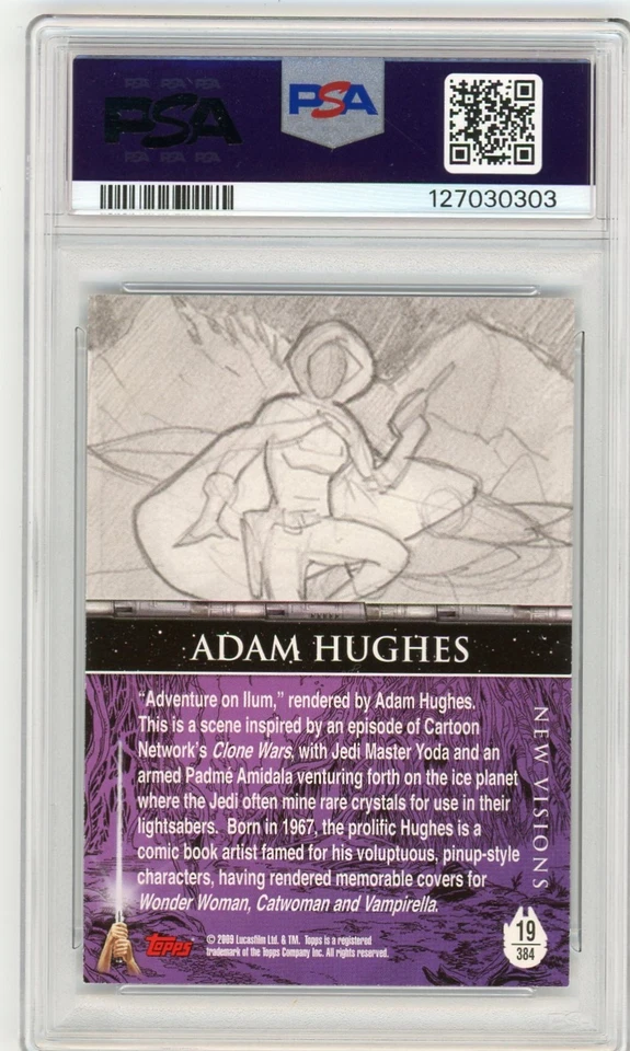 2009 Topps Star Wars Galaxy 4 "ADVENTURE ON ILUM" #384 PSA 9 MINT - Image 2 of 2