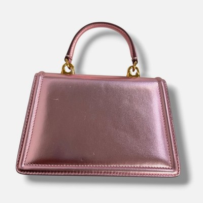 Dolce & Gabbana Women's Pink Devotion Mini Metallic Leather Top