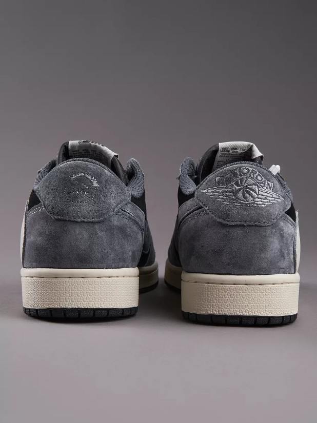 Nike Air Jordan 1 Low Travis Scott Reverse Swoosh Black Grey White