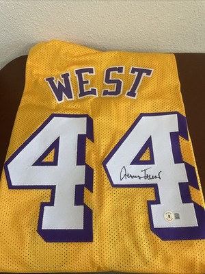 Jerry West Hand Signed Autographed #44 Yellow Hall Of Fame Jersey Beckett COA