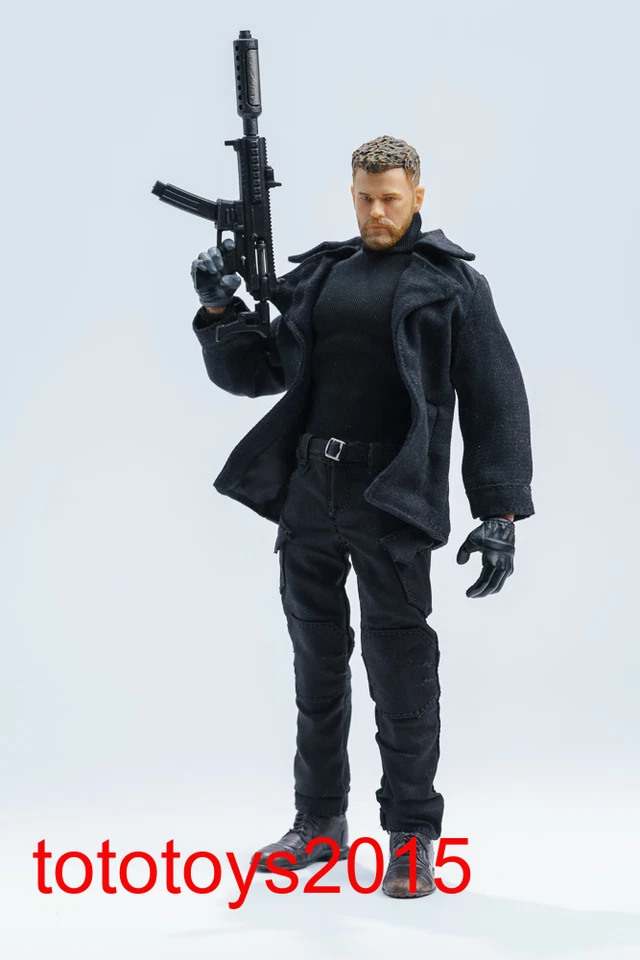 1/12 Negro Cuello Alto Camisa Táctico Pantalones Cortavientos Conjunto Para Figura de Acción 6" Foto 3 de 4