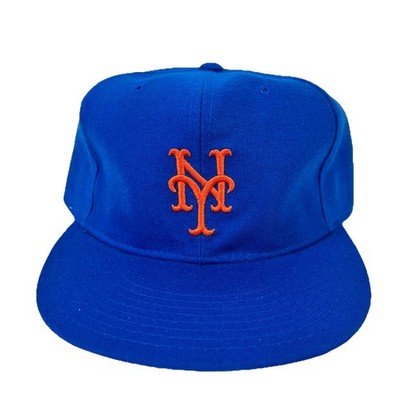 Vintage 90s New York Mets Hat New Era Diamond Pro Model 7 1/2 Wool USA Signed