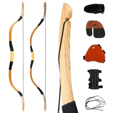 PMZ 54" Archery Recurve Bow Set, 20-50 lbs Turkish Horse Bow, Hunting/Practice