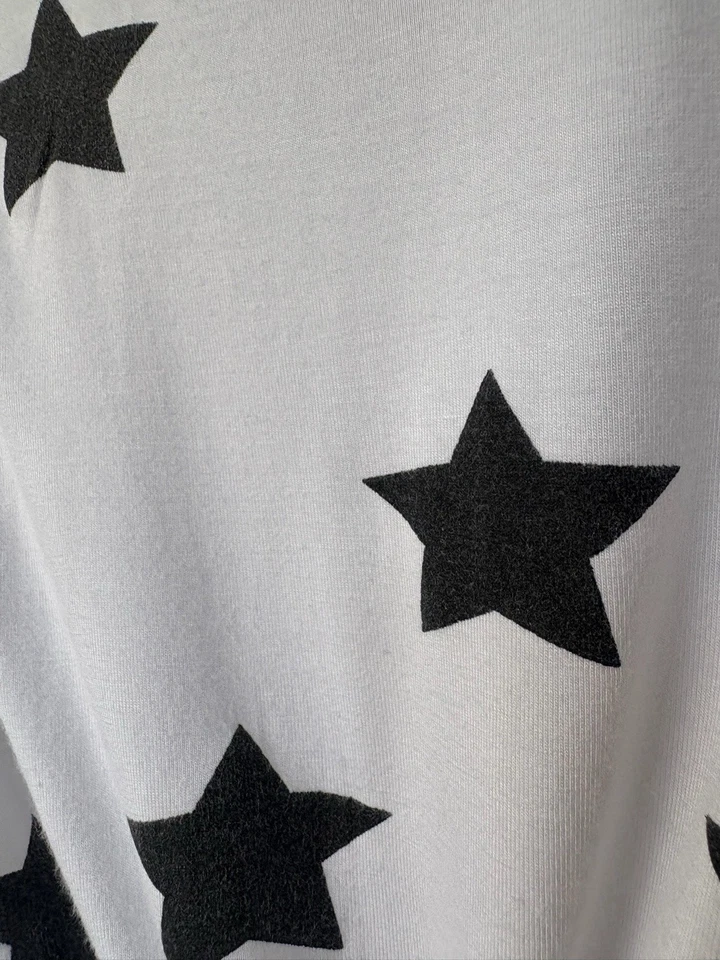 Top de nudo estrellado blanco y negro Terez talla mediana para niñas Foto 4 de 4