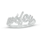 1.80Ct Round Cut Real Moissanite Cursive Wifey Band Ring 14K White Gold Plated
