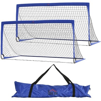 Homcom Fußballtor faltbar Outdoor mit Allwetternetz 6'x3' blau