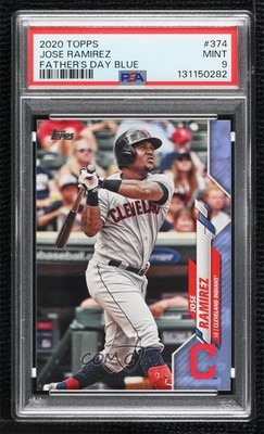 2020 Topps Father's Day Blue 45/50 Jose Ramirez #374 PSA 9 MINT 00a4