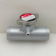 38mm 1-12 Aluminum In Line Coolant Radiator Hose Filler Neck With Cap Silver