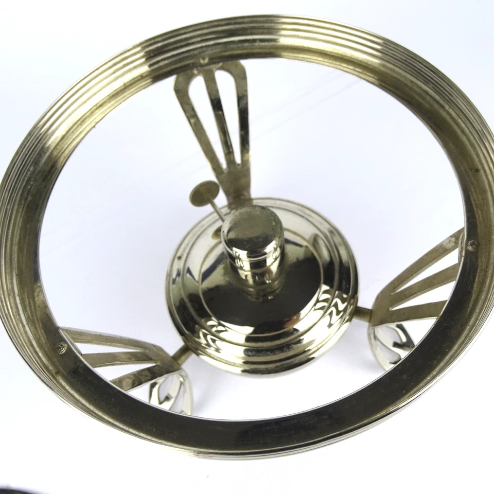 Jugendstil Stövchen Rechaud, Messing vernickelt, Kallmeyer & Harjes Gotha c 1910 - Bild 4 von 4