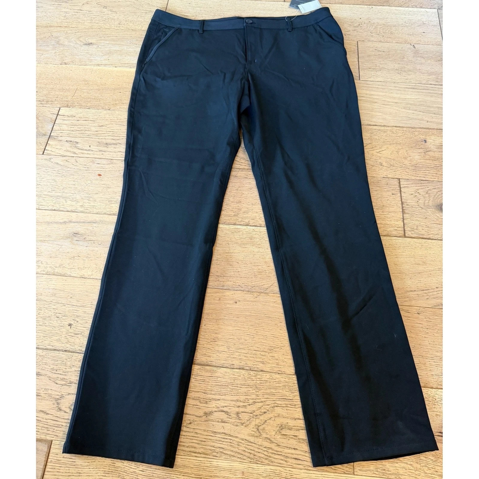 Eddie Bauer Travex Pants T20 Black New Straight Leg Stretch Travel (1818)