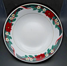 Tienshan Deck the Halls Round Vegetable Serving Bowl- 9.5”