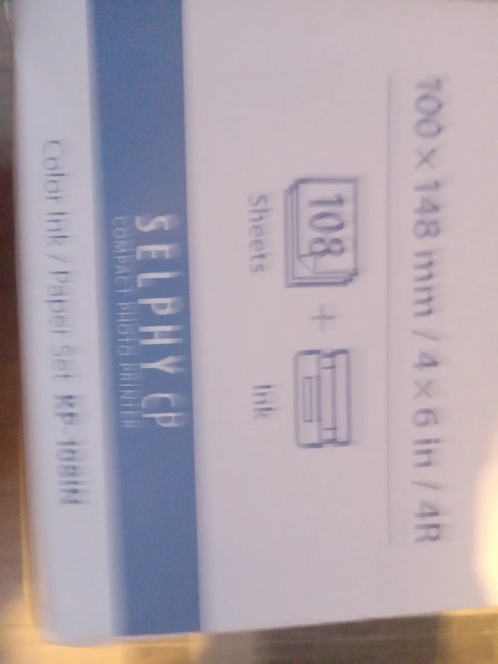 Juego de papel tinta color Canon Selphy KP-108IN 108 hojas 4x6 con 3 tóneres  Foto 4 de 4