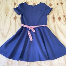 Polo Ralph Lauren Girls Size L 12-14 Navy Short Sleeve Dress
