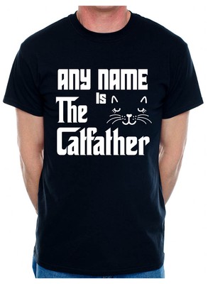 Personalisiertes Herren T-Shirt Der Katzenvater beliebiger Name Geburtstag Geschenk für Katzenliebhaber
