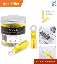 90 PCS Heat Shrink Ring Terminals Copper Wire Connectors Crimp for 10-12 AWG