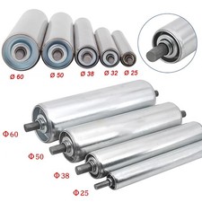 Ø 25/32/38/50/60mm Edelstahl Förderrolle Federachse Tragrolle 100mm-500mm Länge