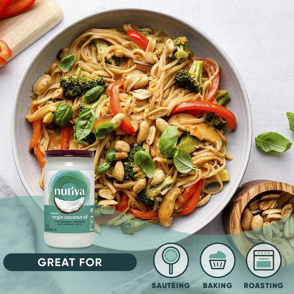 Aceite coco virgen organico 23 onzas ideal cocina cuidado piel cabello natural - Image 2 of 4