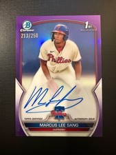 2023 Bowman Chrome MARCUS LEE SANG #BCP-126 ON CARD Auto Purple Refractor /250