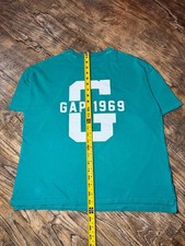 Gap Kids Teal Green Relaxed Fit Crew Neck Graphic T-Shirt 1969 Logo