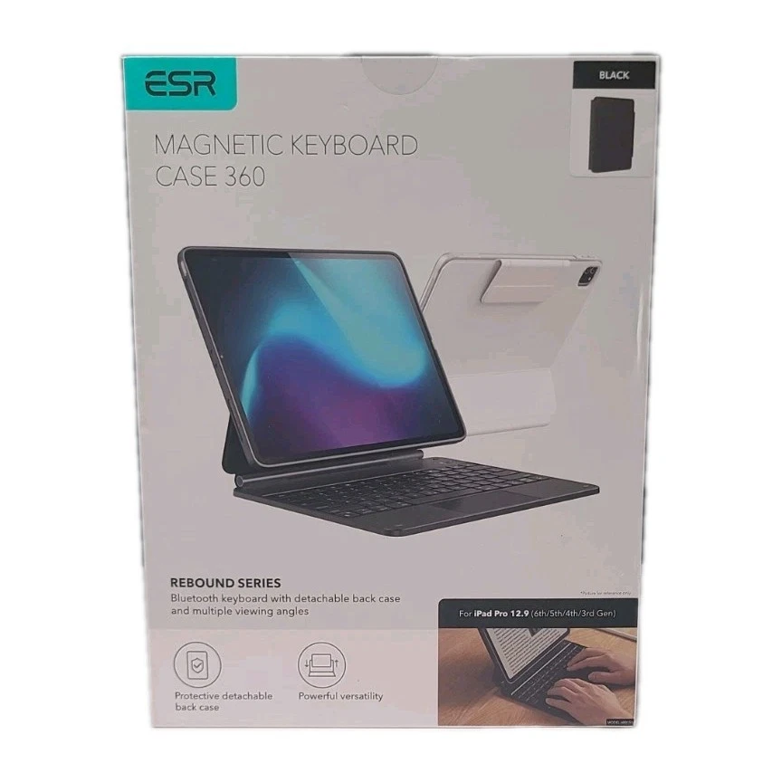 ESR iPad Pro 12.9 Keyboard Case, Magnetic Stand, Rebound 360 Series, Gray, New - Image 4 of 4