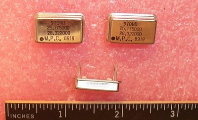 QTY (10) 25.175000 / 28.322000MHz 5V CMOS DUAL FREQUENCY OSCILLATORS 970HD MPC