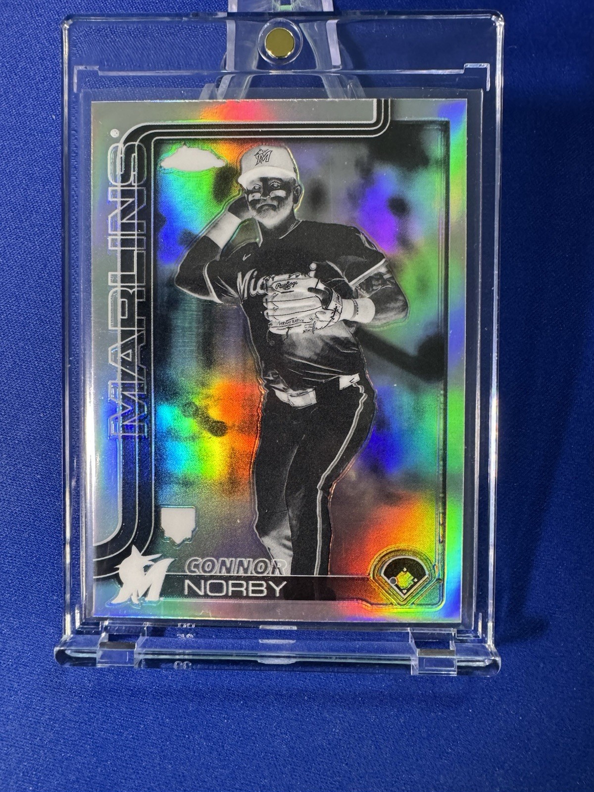 2025 Topps Chrome Baseball Connor Norby Negative Variation Marlins #199