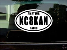 Ham Amateur Radio Oval Call Sign Vinyl Sticker Decal