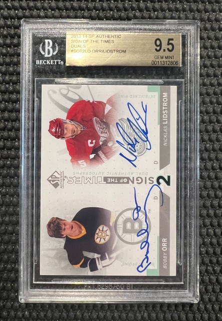 2013 SP Authentic SOTT Nicklas Lidstrom Bobby Orr Dual Auto BGS 9.5 Autograph 10
