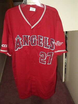 Kloanz MIKE TROUT Jersey #27 Adult XL MVP Rookie of the Year Silver Slugger
