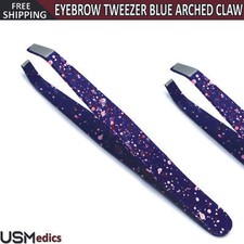 Arched Claw Tweezers Slant Eyebrow Facial Nose Ingrown Hair Plucker Blue