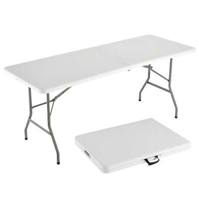 4FT/6FT Plastic Folding Table, Shooting Table, HDPE Portable Picnic Table Outdoo