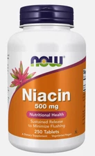 NOW FOODS Niacin 500 mg - 250 Tablets
