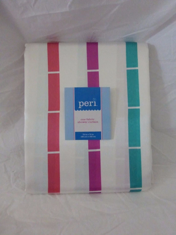 Cortina de ducha de tela Peri Home color rejilla 70" x 72" nueva en paquete Foto 4 de 4