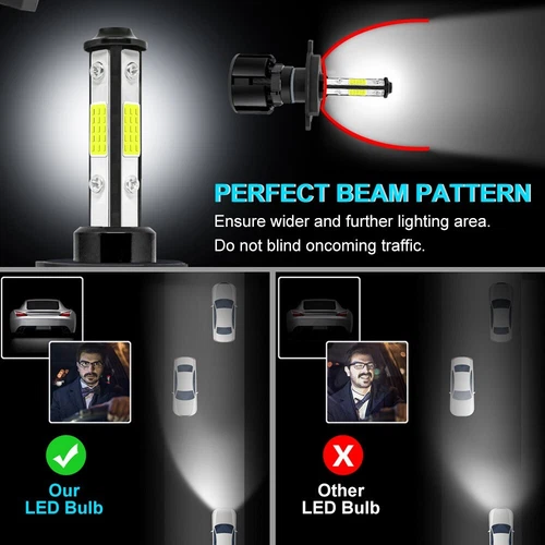 9003 H4 LED Headlights Bulbs High Low Beam For Honda Civic Sedan/Coupe 1992-2003 - Picture 10 of 12