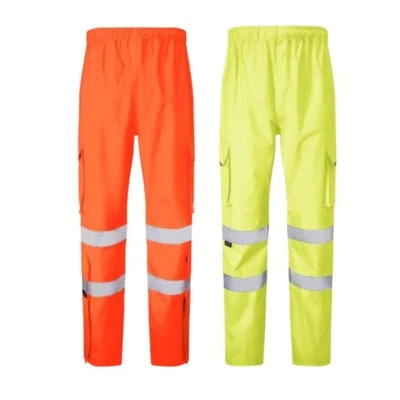 LEO WORKWEAR Leo Hi Vis Waterproof Overtrousers Cargo Combat Class 1 Breathable Work Trousers