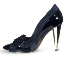 LANVIN for H&M Womens Size EU 40 US 9 Pumps Heels Black Patent Leather Stilettos