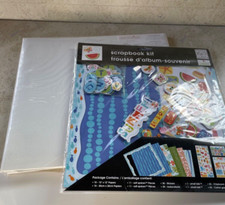 Photograph Scrapbook Album White  Design Paper/Sticker Kit 12x12 Summer Theme