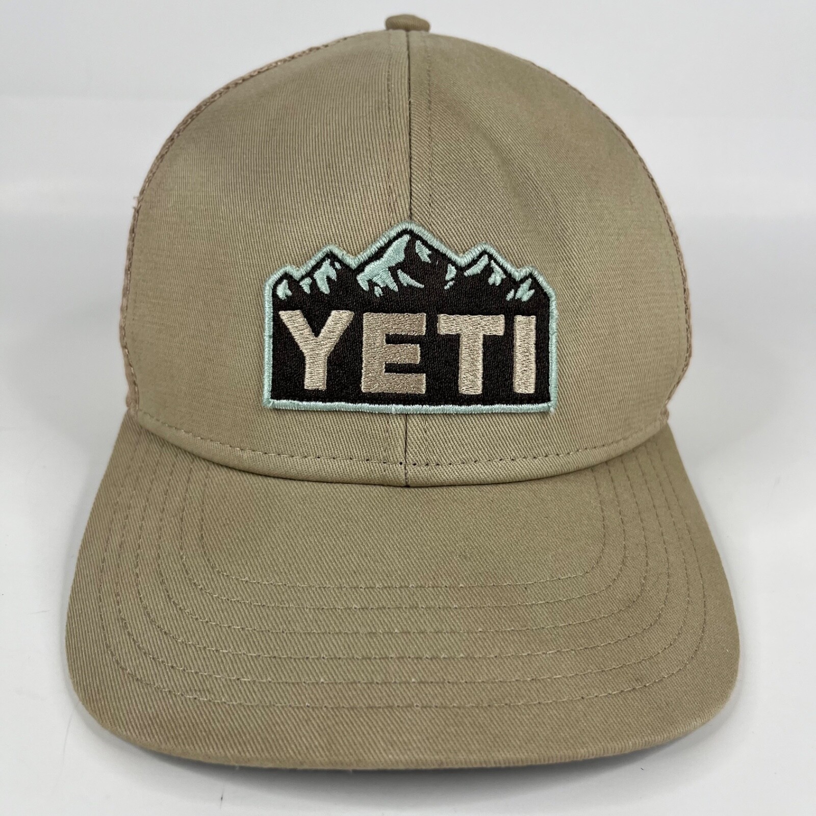 Yeti Hat Cap Mens Snapback Mesh Beige Patch Coole… - image 1