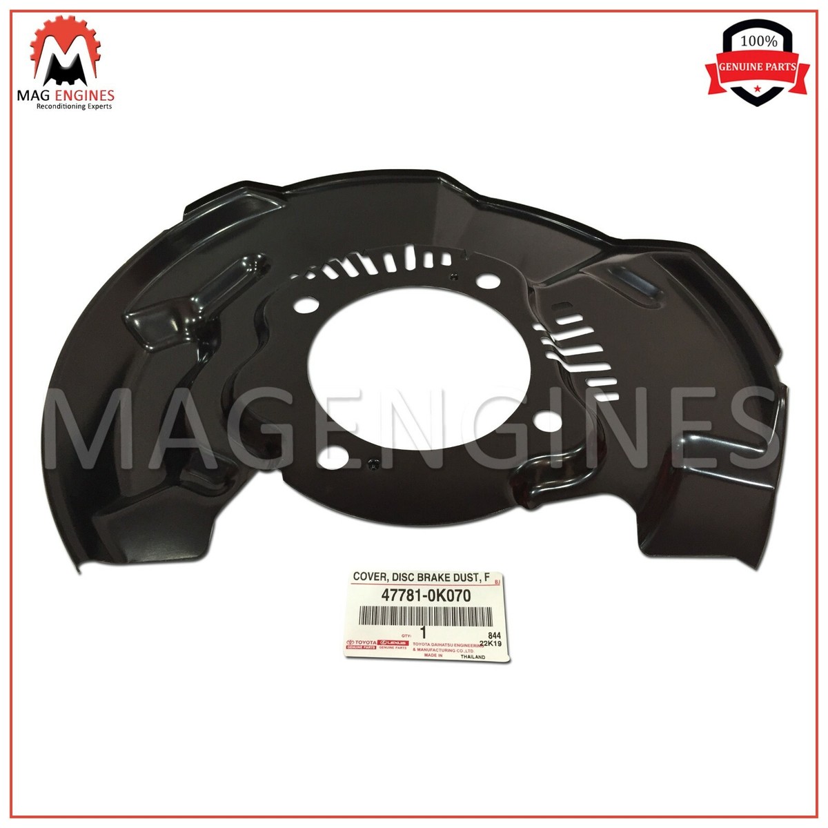 47781-0K070 GENUINE OEM DISC BRAKE DUST COVER, FRONT RH 477810K070  