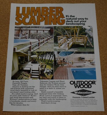 1980 Print Ad Lumber Scaping wolmanized outdoor wood natural pressure treated 