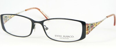 ENNI MARCO IV01-302 17 SHINY BLACK EYEGLASSES GLASSES METAL FRAME 52-16-135mm