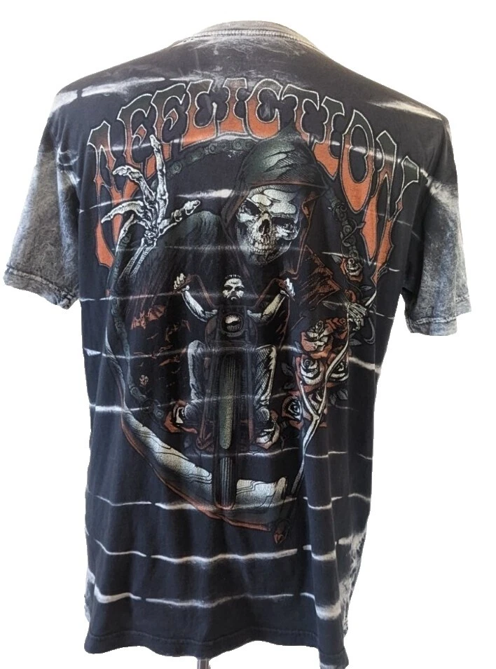 Affliction camisetas a rayas para hombres