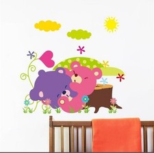 Cartoon bears wall decal sticker baby nursery girl boy home decor