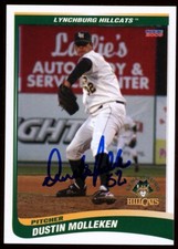 2009 Lynchburg Hillcats DUSTIN MOLLEKEN Signed Card autograph AUTO PIRATE TIGERS