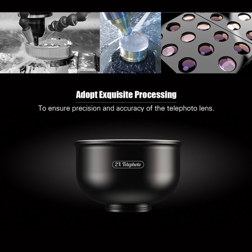 2x Objectif Zoom Télescope + Téléobjectif Clip On pour Téléphone Portable iPhone Huawei Caméra K6X8 - Photo 7 sur 12